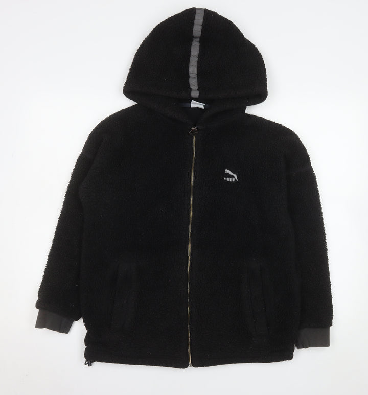 Puma Men's Black Hooded Fleece Jacket Size S Full Zip Casual
