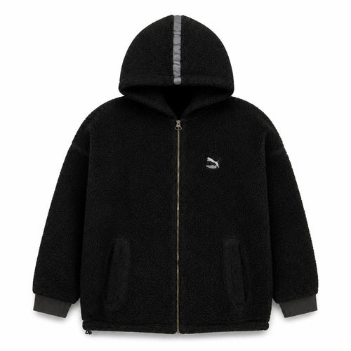 Puma Men's Black Hooded Fleece Jacket Size S Full Zip Casual