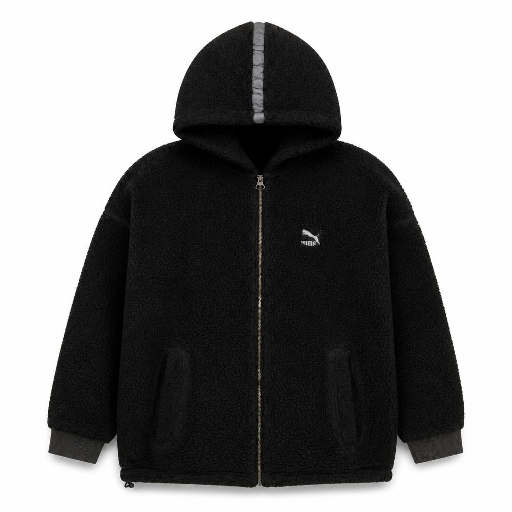 Puma Men's Black Hooded Fleece Jacket Size S Full Zip Casual