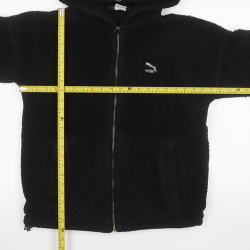 Puma Men's Black Hooded Fleece Jacket Size S Full Zip Casual