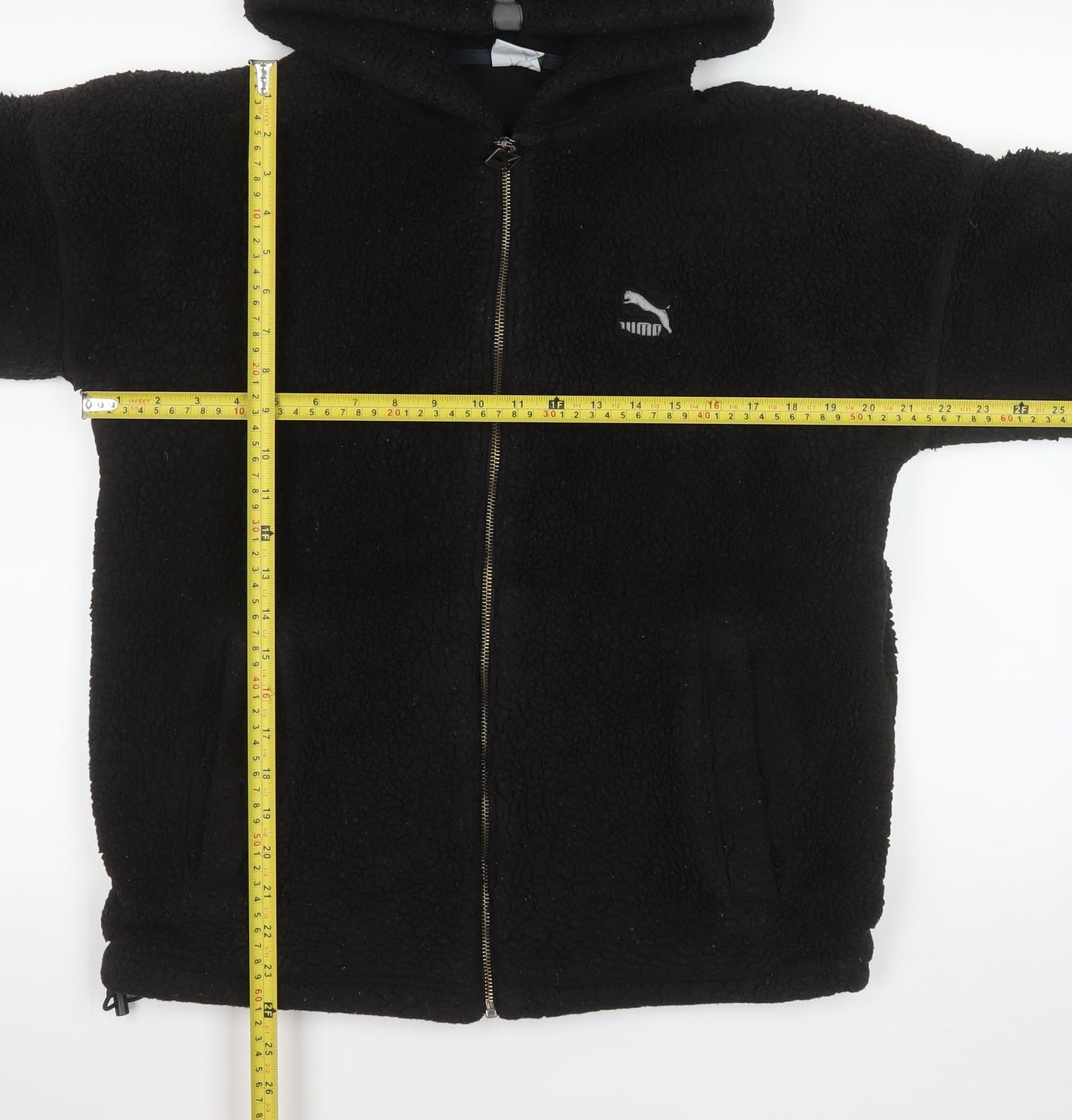 Puma Men's Black Hooded Fleece Jacket Size S Full Zip Casual