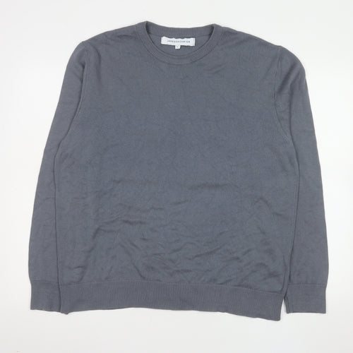 Jameson Carter Men's Grey XL Crew Neck Cotton Blend Pullover Jumper
