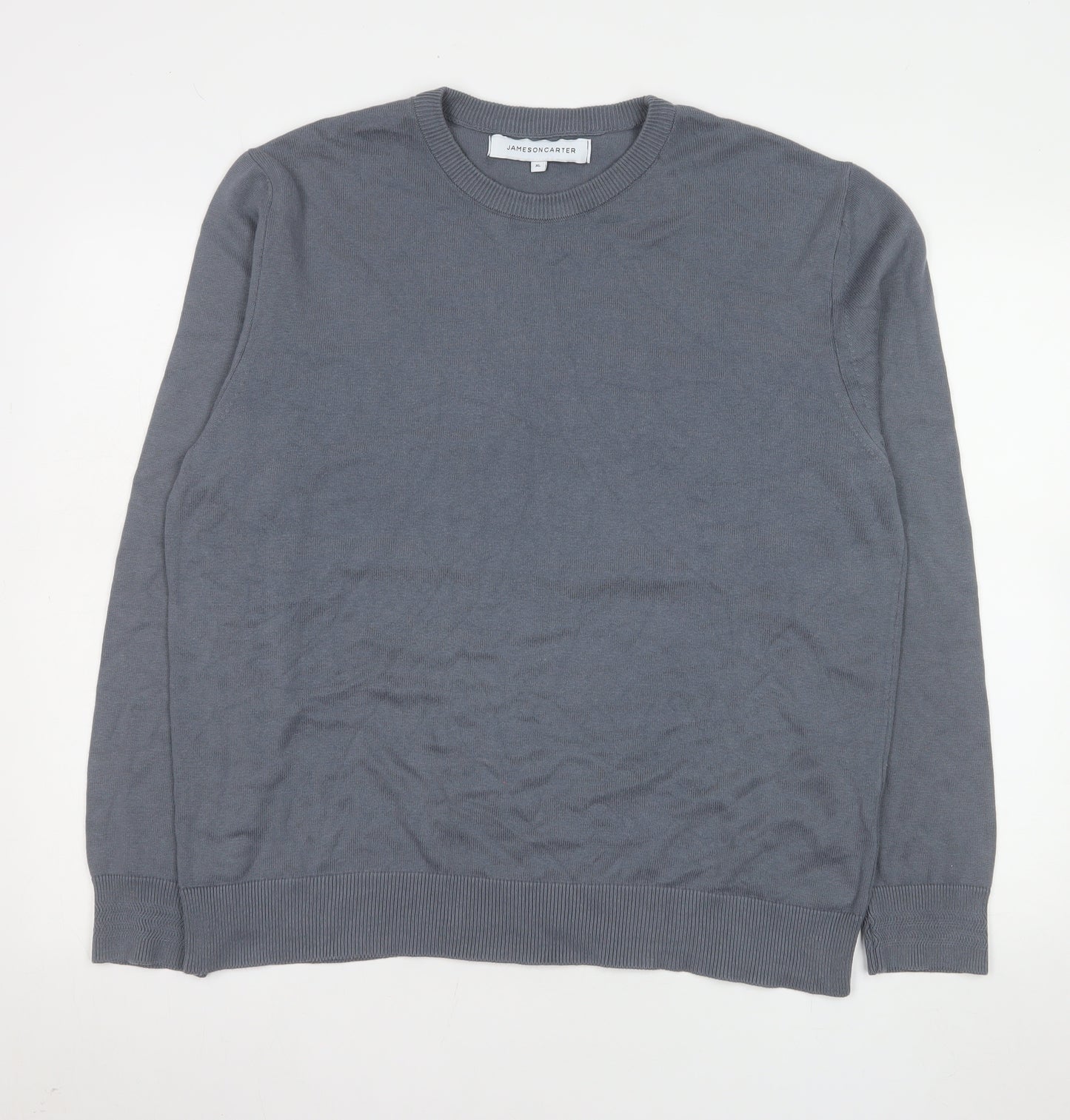 Jameson Carter Men's Grey XL Crew Neck Cotton Blend Pullover Jumper