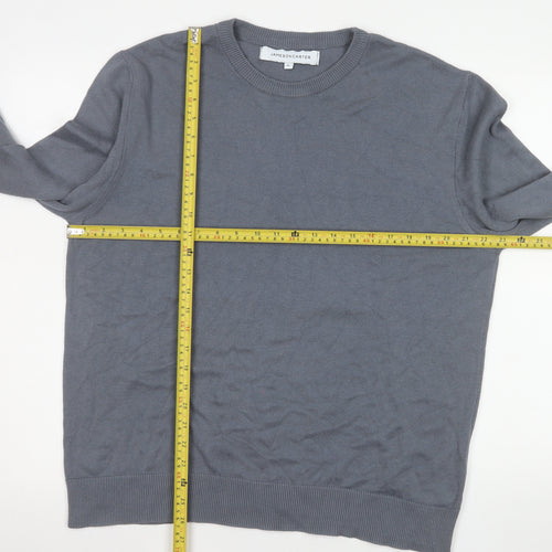 Jameson Carter Men's Grey XL Crew Neck Cotton Blend Pullover Jumper