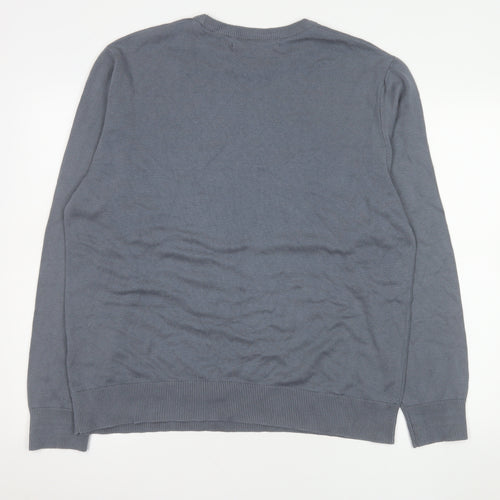 Jameson Carter Men's Grey XL Crew Neck Cotton Blend Pullover Jumper