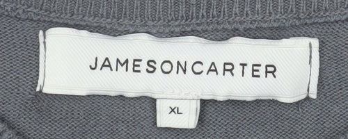 Jameson Carter Men's Grey XL Crew Neck Cotton Blend Pullover Jumper