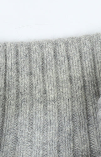 Lands' End Men's Grey Wool Blend High Neck Henley Jumper M