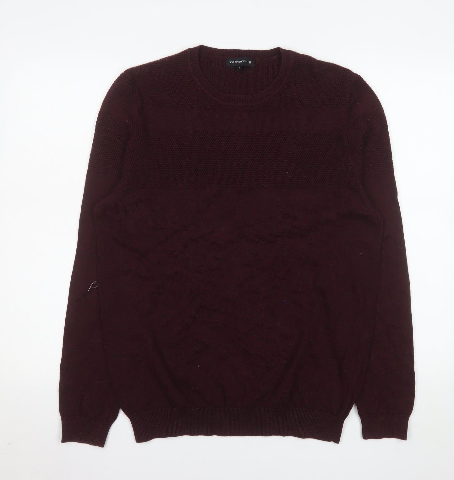 Red Herring Men's Red Cotton Crew Neck Pullover Jumper M