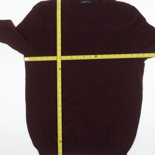 Red Herring Men's Red Cotton Crew Neck Pullover Jumper M