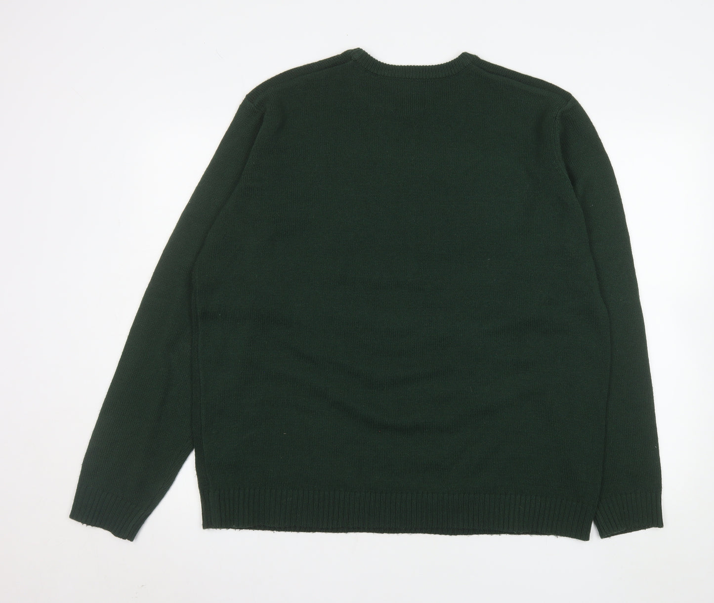 ONLY & SONS Men's Green 2XL Christmas Reindeer Jumper