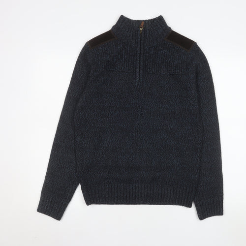 Next Men’s Blue Knit 1/2 Zip Pullover Sweater Size S