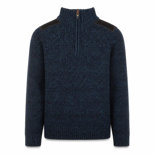 Front view of Next Men’s Blue Knit 1/2 Zip Pullover Sweater, size S