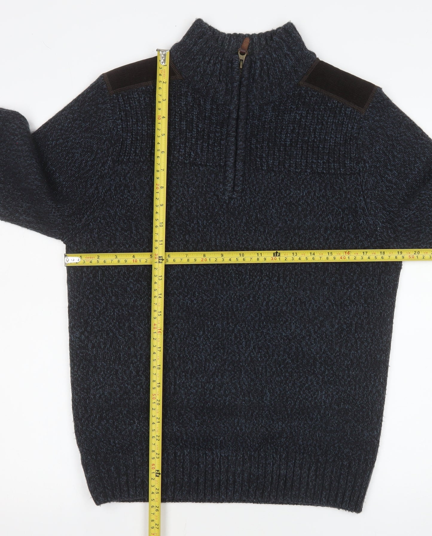Next Men’s Blue Knit 1/2 Zip Pullover Sweater Size S