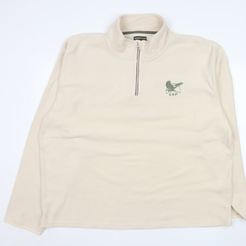 Atlas For Men Beige 4XL Fleece Pullover Sweatshirt High Neck