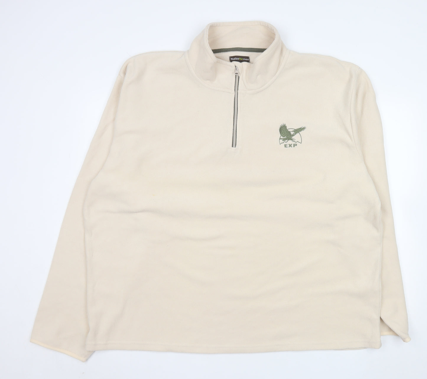 Atlas For Men Beige 4XL Fleece Pullover Sweatshirt High Neck