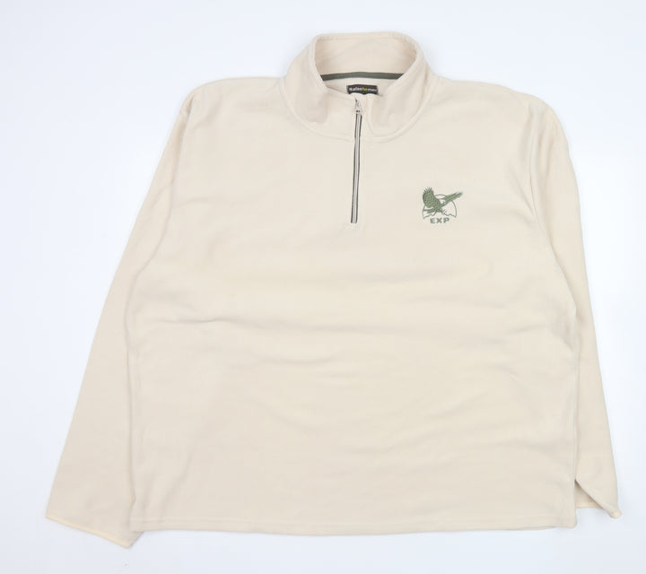 Atlas For Men Beige 4XL Fleece Pullover Sweatshirt High Neck