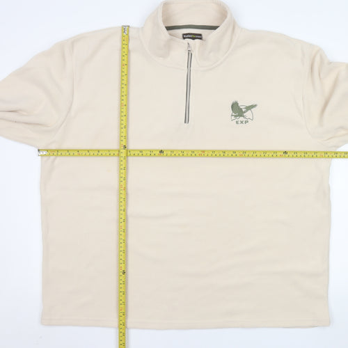 Atlas For Men Beige 4XL Fleece Pullover Sweatshirt High Neck