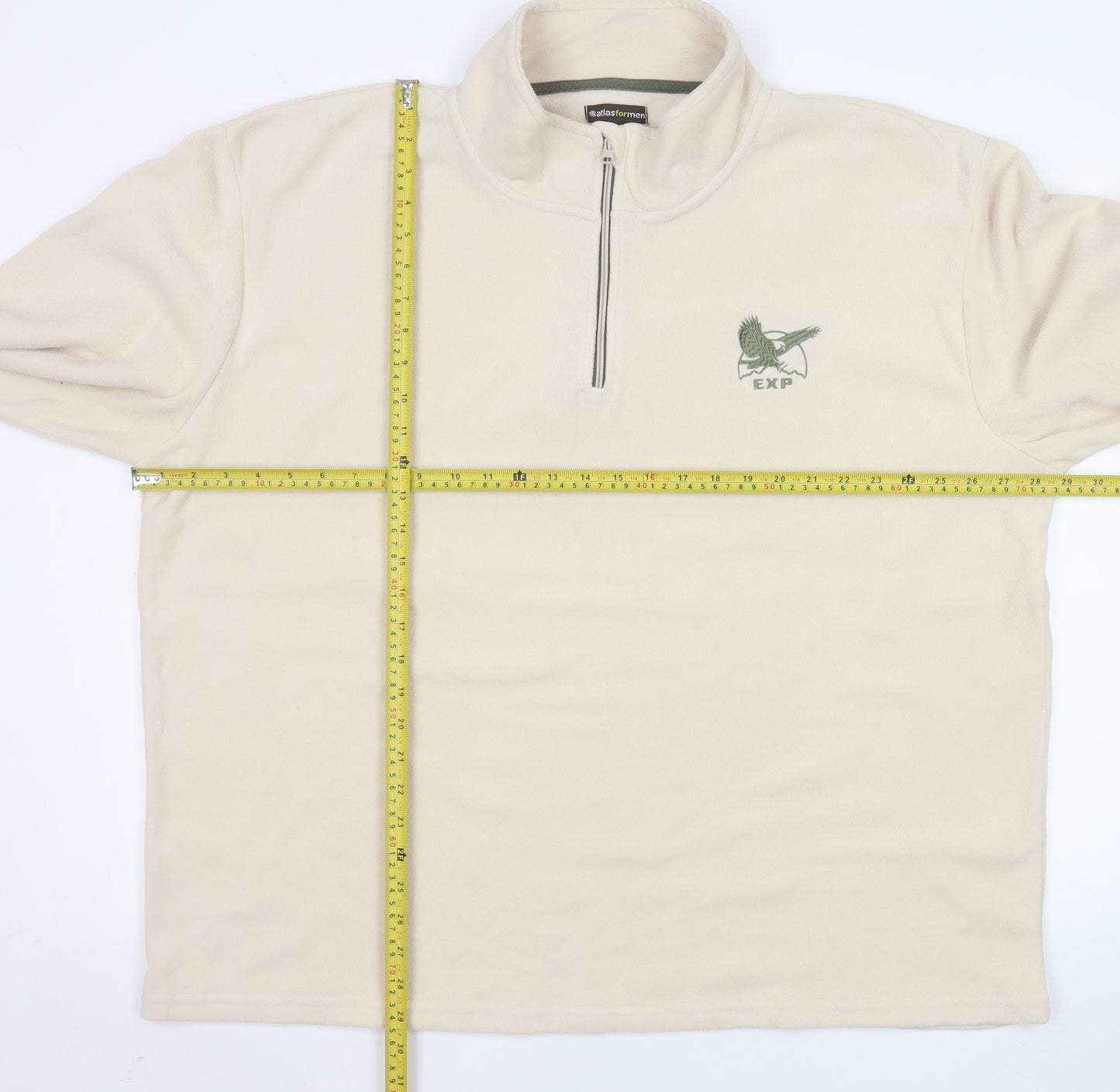 Atlas For Men Beige 4XL Fleece Pullover Sweatshirt High Neck