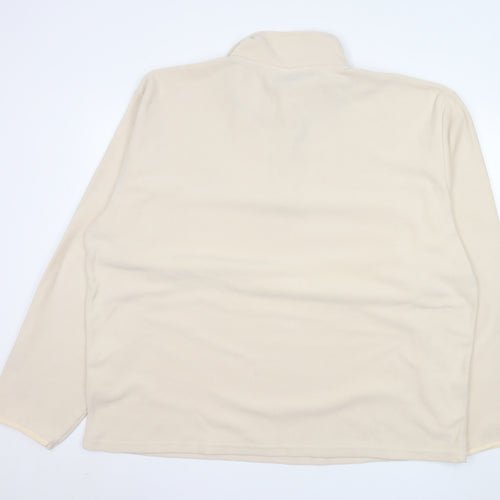Atlas For Men Beige 4XL Fleece Pullover Sweatshirt High Neck