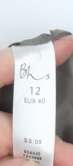 BHS Women’s Grey Linen Blend Blazer Jacket Size 12 Single Breasted