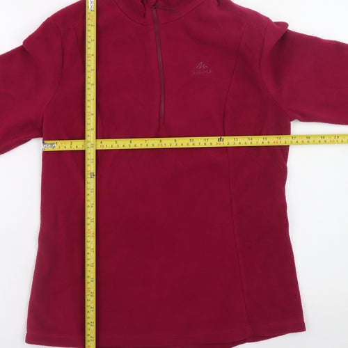 Quechua Womens Red Fleece Pullover Sweatshirt Size M 1/2 Zip