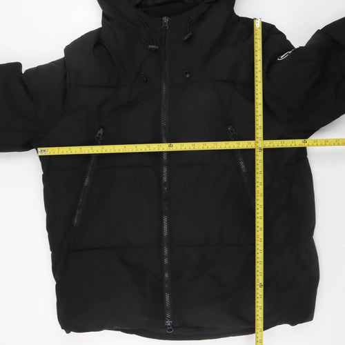 Zara Men Black XL Hooded Puffer Jacket Winter Coat