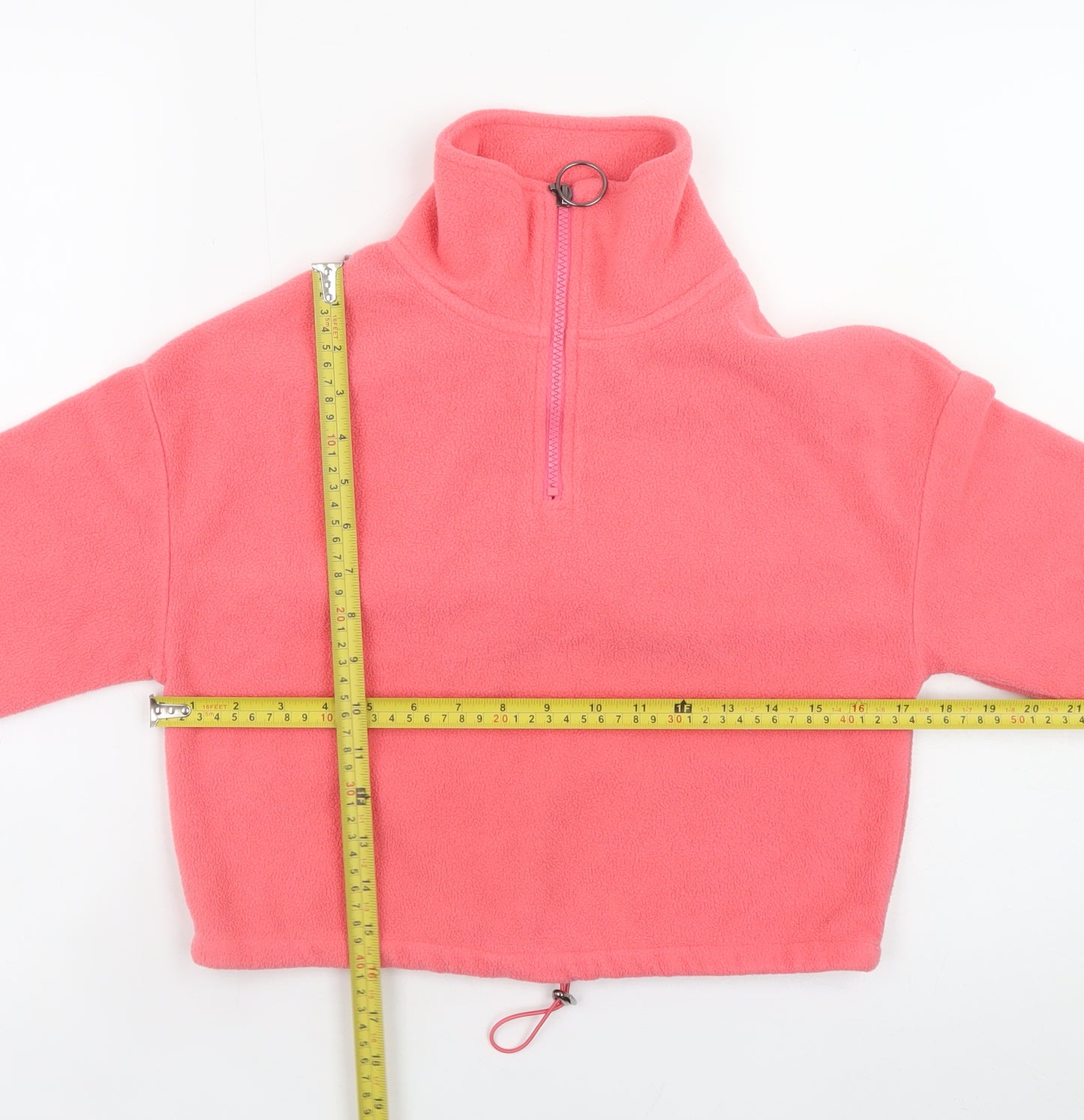 Brave Soul Womens Pink Fleece 1/4 Zip Pullover Sweatshirt Size 6