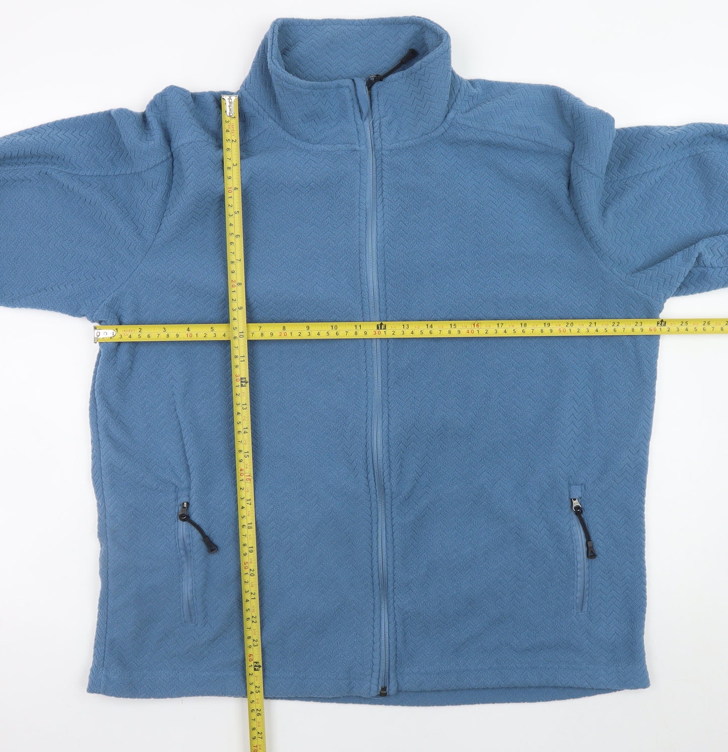 WorkWear Men's Blue Fleece Full Zip Jacket Size L Regular Fit