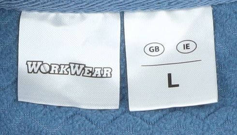 WorkWear Men's Blue Fleece Full Zip Jacket Size L Regular Fit