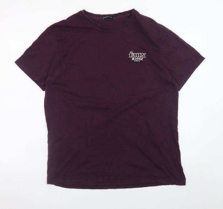 Friend or Faux Men's Purple Graphic Print Crew Neck T-Shirt XL