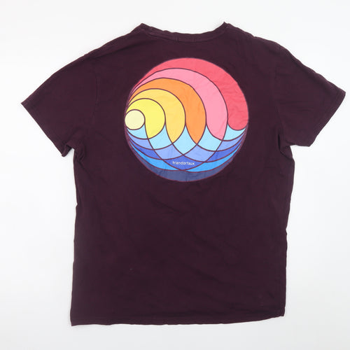 Friend or Faux Men's Purple Graphic Print Crew Neck T-Shirt XL