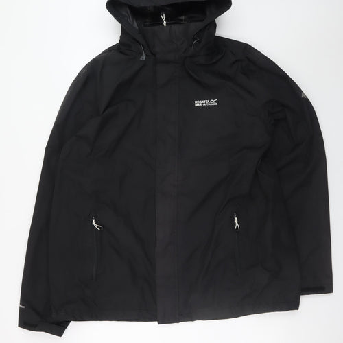 Regatta Men Black 2XL Waterproof Hooded Rain Jacket