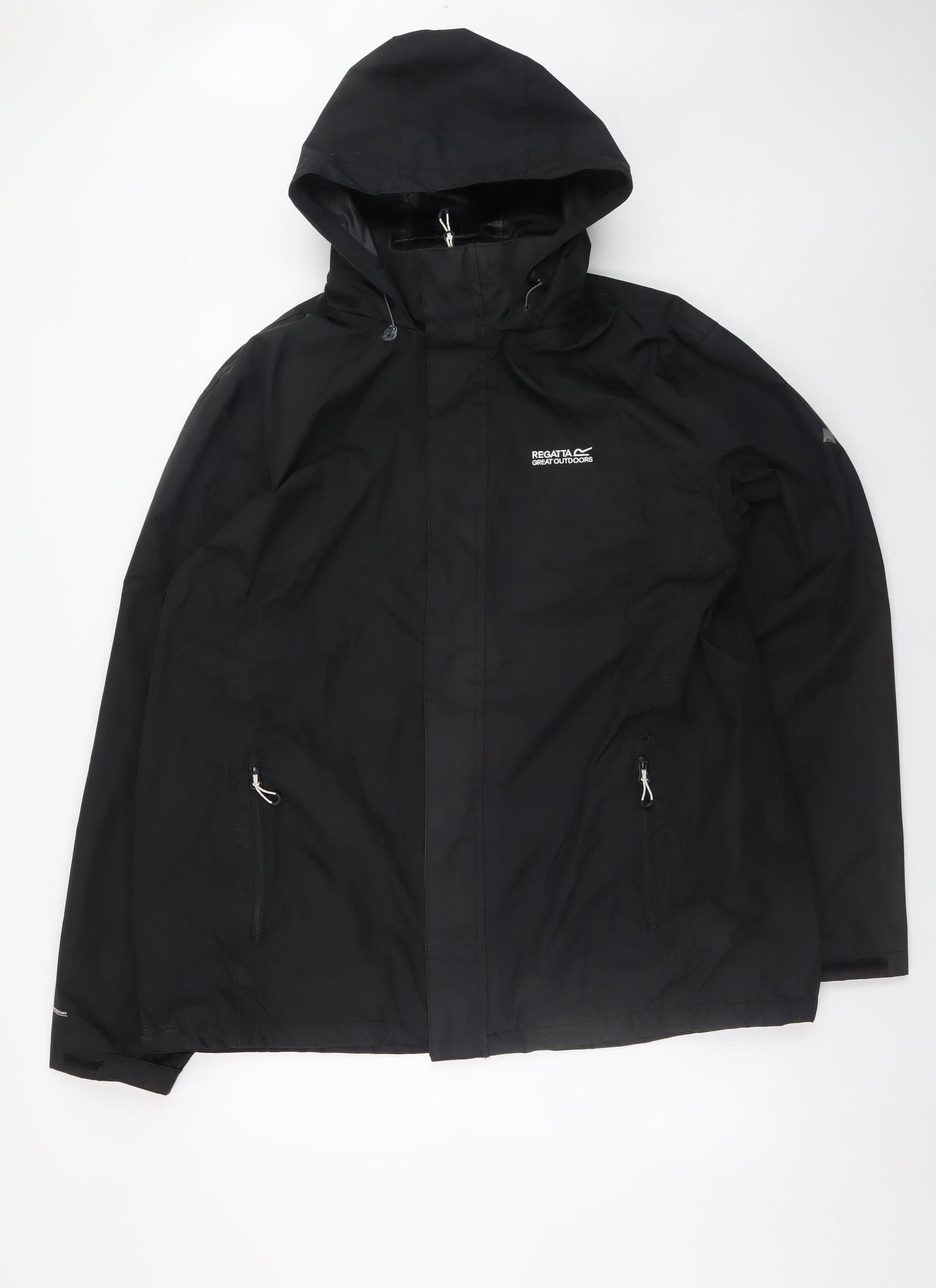 Regatta Men Black 2XL Waterproof Hooded Rain Jacket