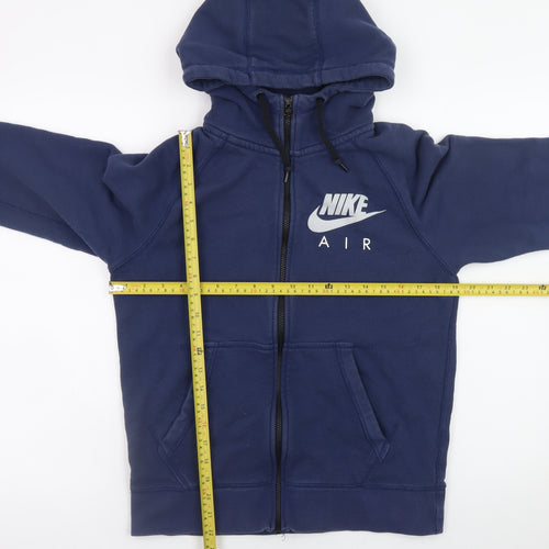 Nike Men Blue Full Zip Hoodie Small Cotton Sportswear