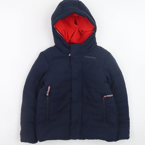 Craghoppers Boys Blue Hooded Puffer Jacket Age 3-4 Years Winter Coat