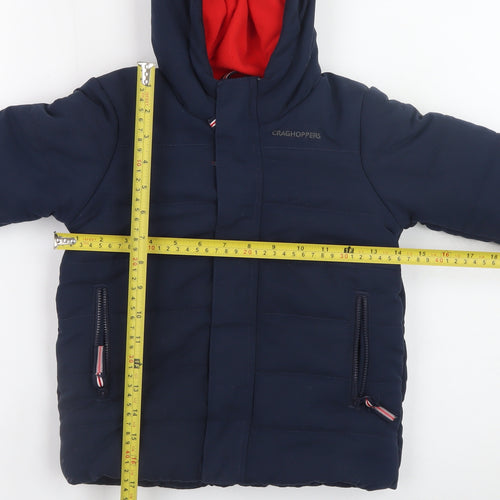 Craghoppers Boys Blue Hooded Puffer Jacket Age 3-4 Years Winter Coat