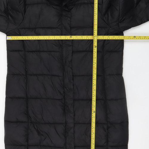 Amisu Women’s Black Long Puffer Coat Size 14 Winter Jacket