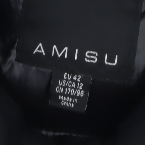 Amisu Women’s Black Long Puffer Coat Size 14 Winter Jacket