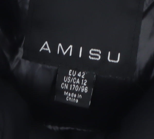 Amisu Women’s Black Long Puffer Coat Size 14 Winter Jacket