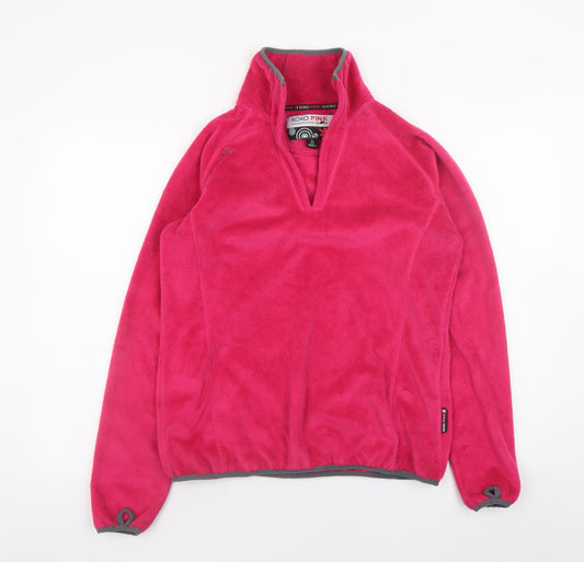 Koko Pink Womens Fuchsia Fleece Pullover Sweatshirt UK 12