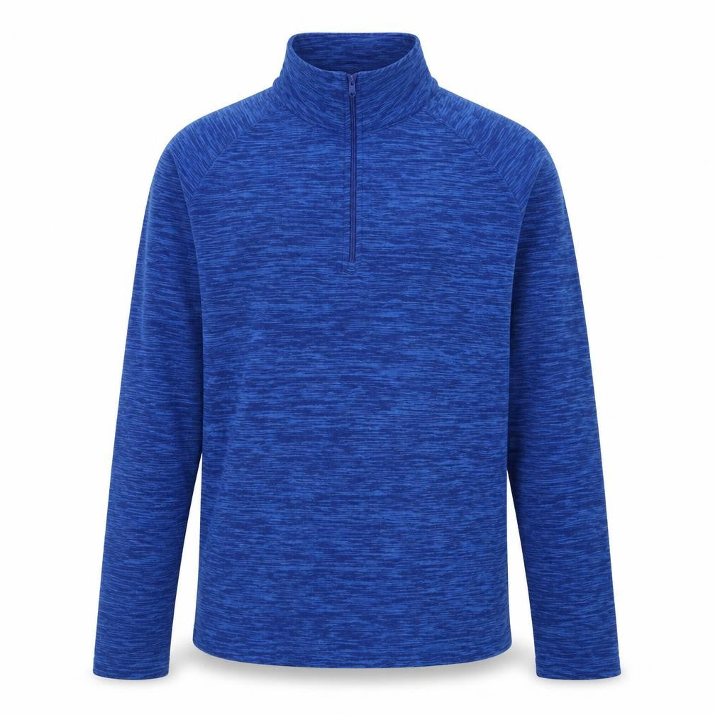 Front view of Mountain Warehouse Men's Blue 1/4 Zip Fleece Sweatshirt S