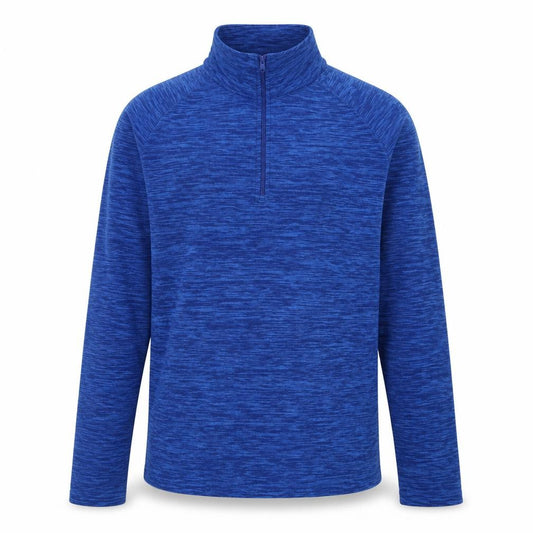 Front view of Mountain Warehouse Men's Blue 1/4 Zip Fleece Sweatshirt S