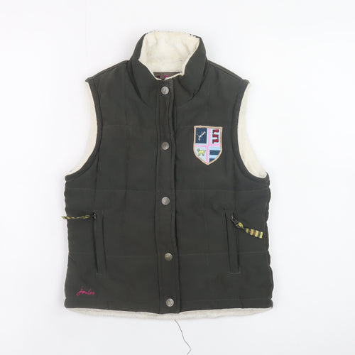 Joules Girls Green Quilted Waistcoat Gilet 4-5 Years Lined Padded Bodywarmer