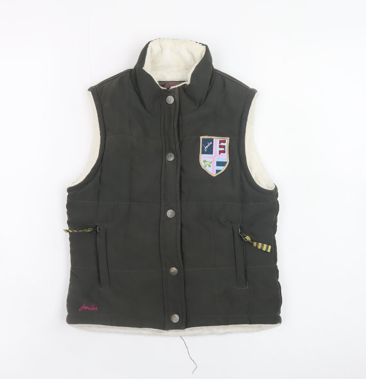 Joules Girls Green Quilted Waistcoat Gilet 4-5 Years Lined Padded Bodywarmer
