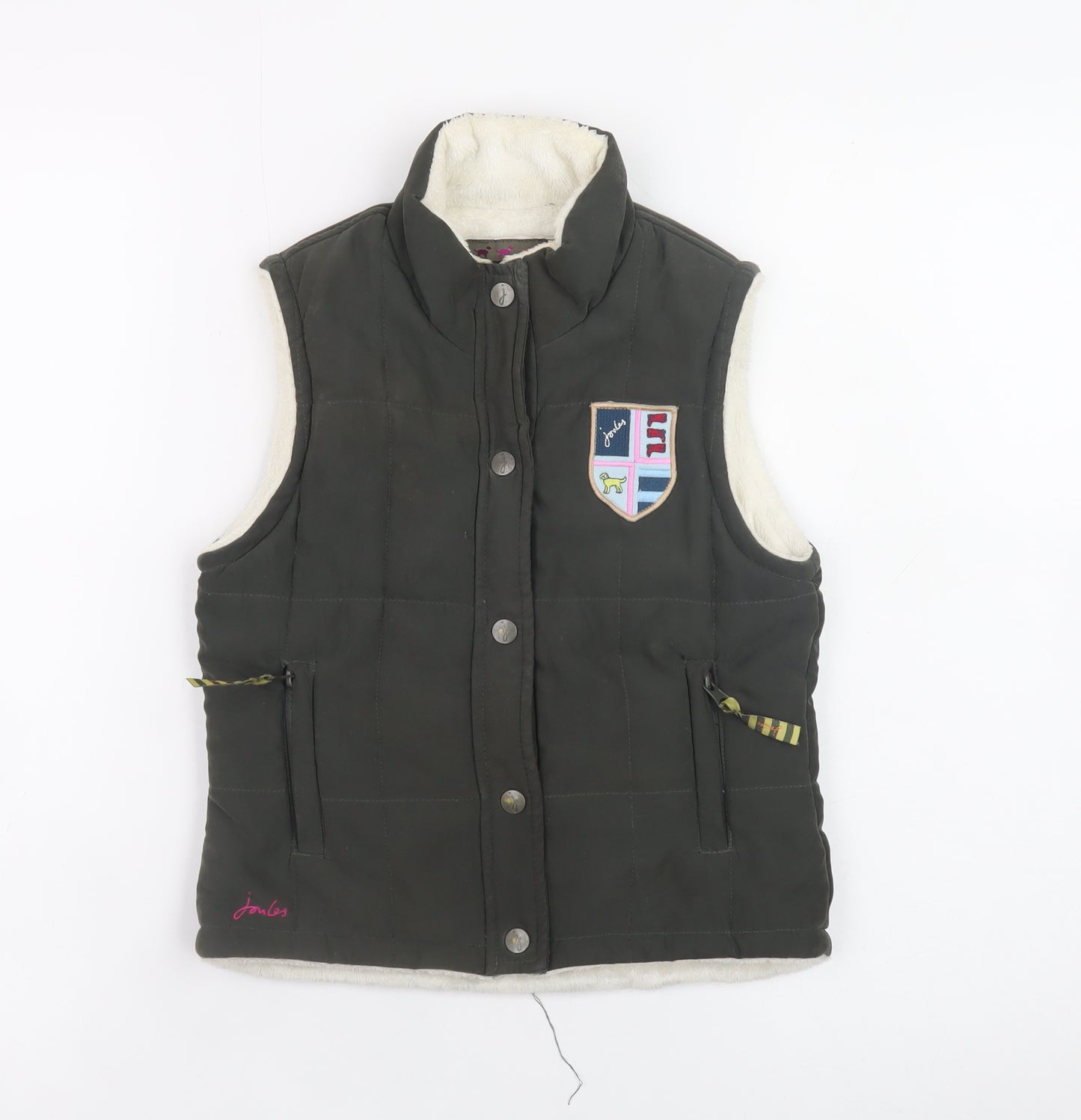 Joules Girls Green Quilted Waistcoat Gilet 4-5 Years Lined Padded Bodywarmer