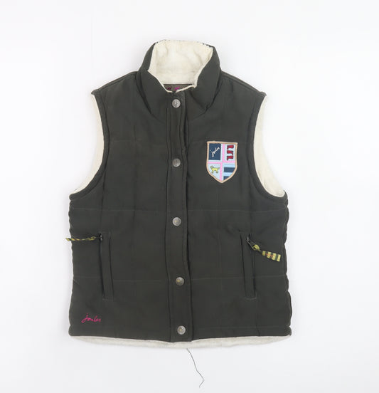 Joules Girls Green Quilted Waistcoat Gilet 4-5 Years Lined Padded Bodywarmer