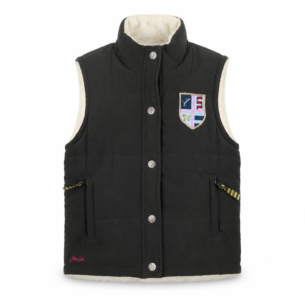 Joules Girls Green Quilted Waistcoat Gilet 4-5 Years Lined Padded Bodywarmer