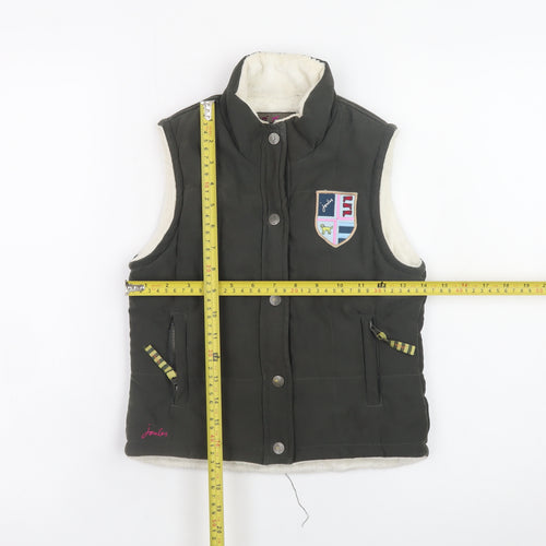 Joules Girls Green Quilted Waistcoat Gilet 4-5 Years Lined Padded Bodywarmer