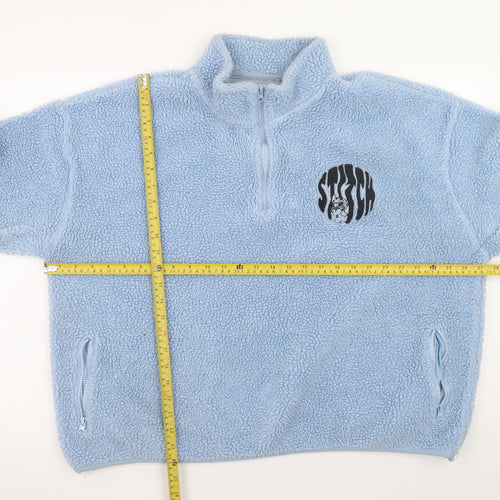 Disney Stitch Blue Fleece Womens Pullover Sweatshirt XL