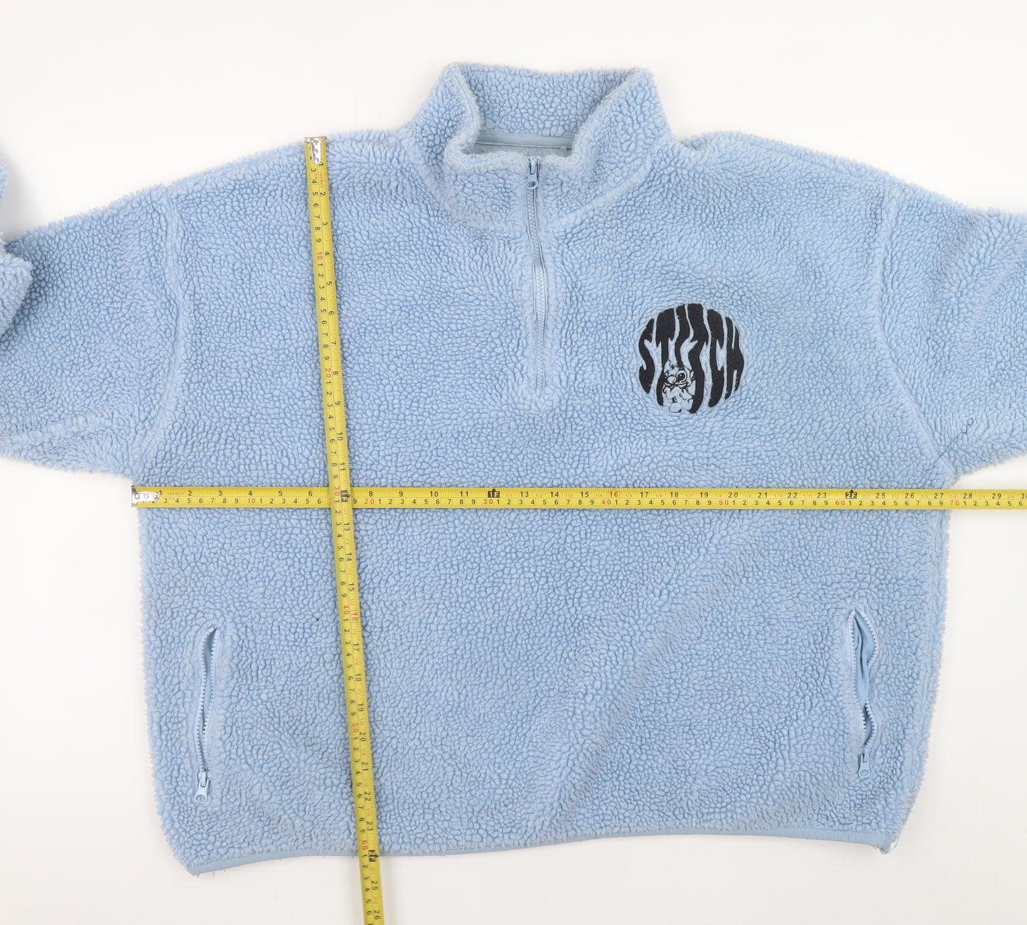 Disney Stitch Blue Fleece Womens Pullover Sweatshirt XL